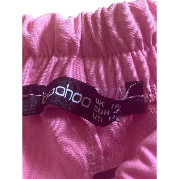 Boohoo Pink Wide-Leg Elastic Waist Pants With Pockets - Picture 3 of 6